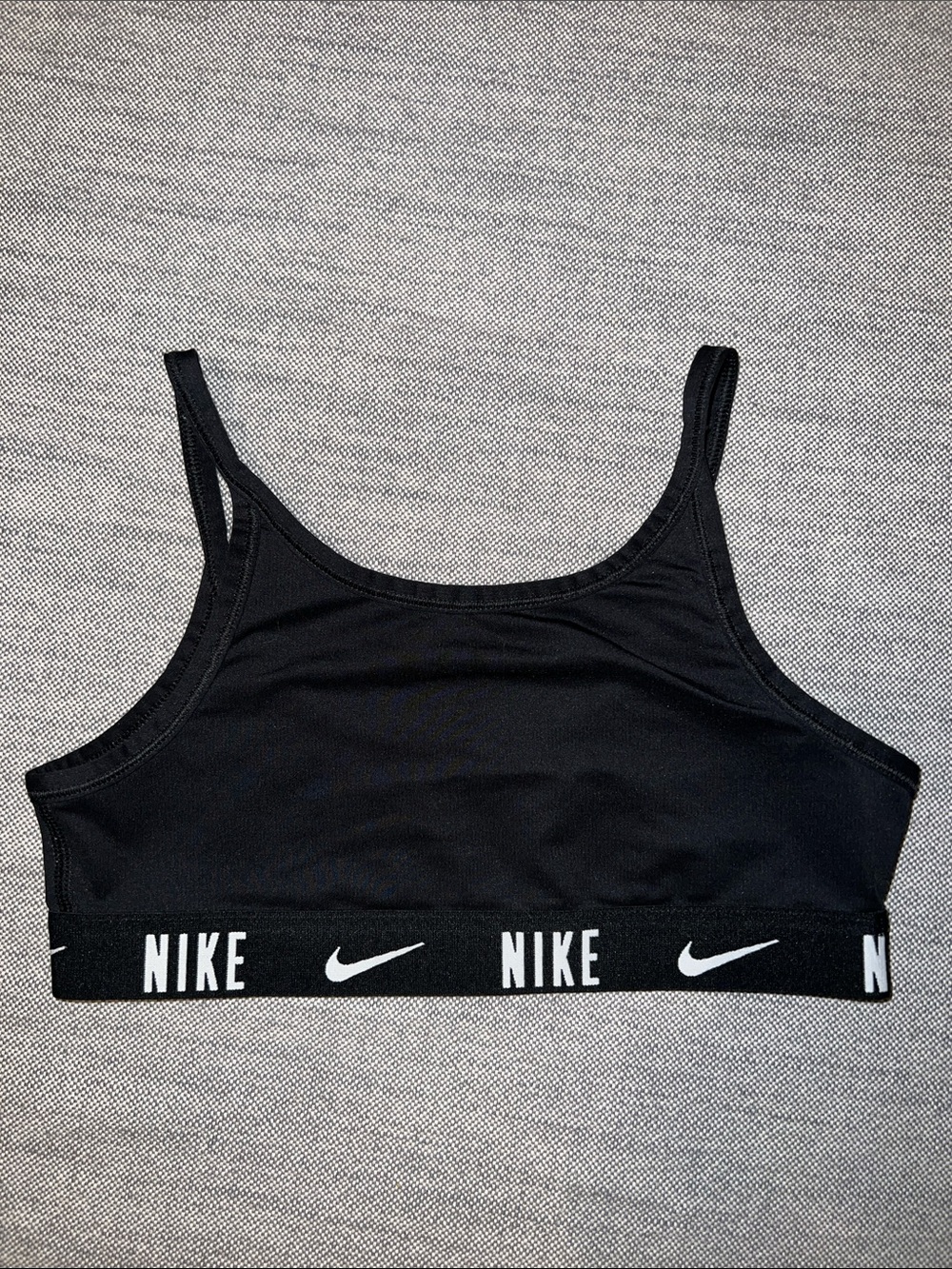 Nike Black Sports Bralette with White Logo Band girls medium 8